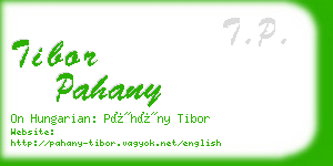 tibor pahany business card